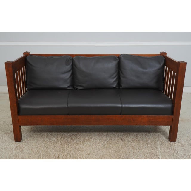 Age: C.1900-1920 Details: High Quality Construction Slat Side Sofa Or Settee Original Vintage Arts & Crafts Stickley Style...