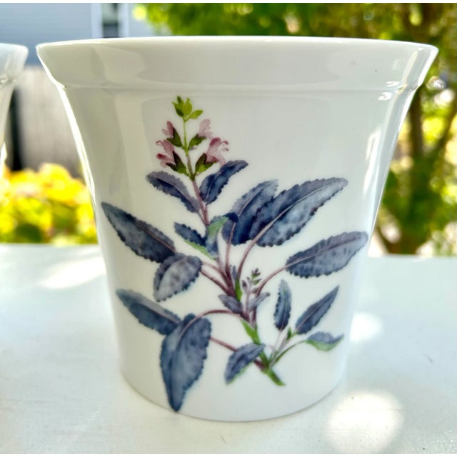 English Vintage Pair of Wedgwood Floral Planters For Sale - Image 3 of 10