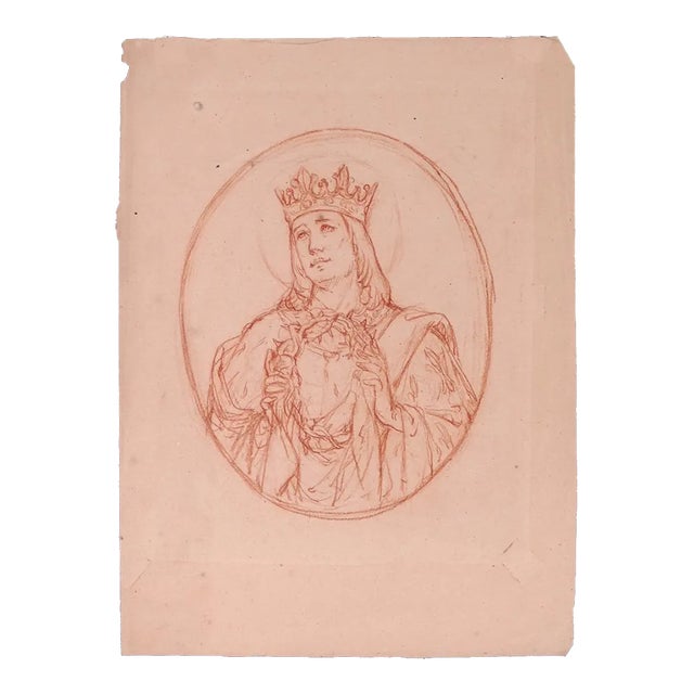 Jean Marie Melchior Doze, Saint Holding Crown of Thorns, Early 20th Century For Sale