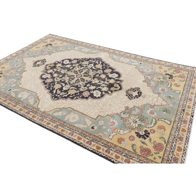 Rug & Kilim Vintage Turkish Rug With Polychromatic Floral Medallion, From Rug & Kilim For Sale - Image 4 of 7