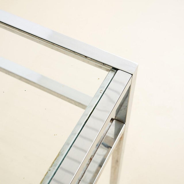 Table in Chromed Metal with Glass Top For Sale - Image 4 of 6