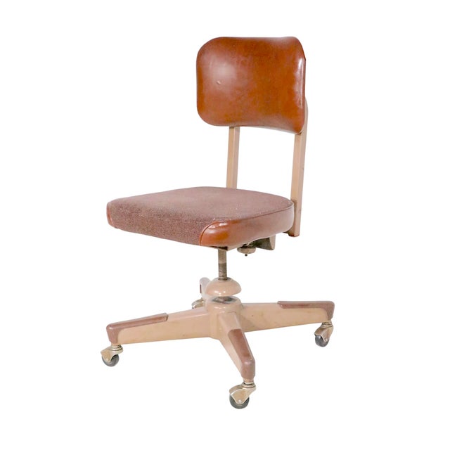 Mid Century Industrial Swivel Desk Chair For Sale - Image 9 of 13