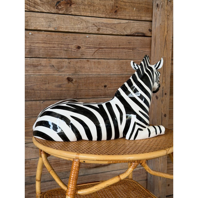 Large Vintage Tilso Japan Ceramic Zebra Figurine For Sale - Image 4 of 12