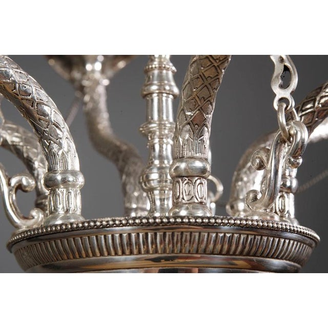 Traditional 20th Century Empire Silvered Ceiling Candleholder For Sale - Image 3 of 11