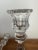 White Vintage Pair Clear Glass Crystal Candlesticks 7.5" Hexagon Base Taper Holders For Sale - Image 8 of 11