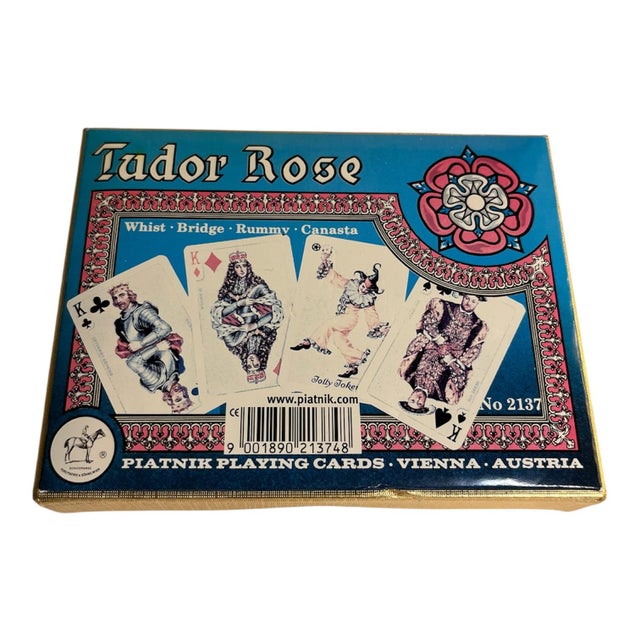 Vintage double deck (unopened) Piatnik Playing Cards Vienna Austria. No. 2137 Tudor Rose for Whist, Bridge, Rummy and...