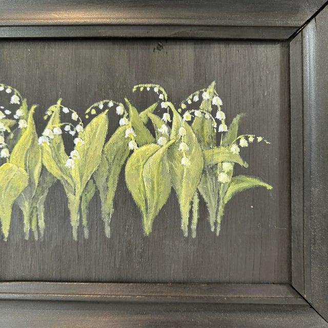 Oil on Wood Framed Painting of Lily of the Valley For Sale - Image 4 of 6