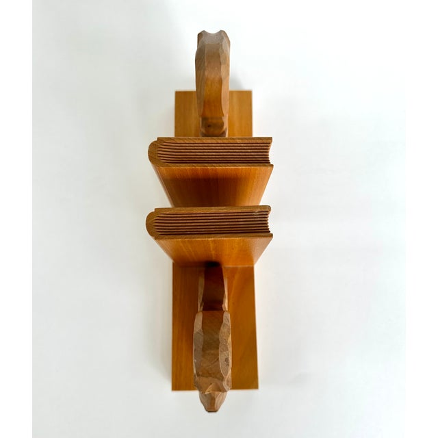 Camel Pair of Swiss Handcrafted Wooden Dachshund Book Ends For Sale - Image 8 of 12