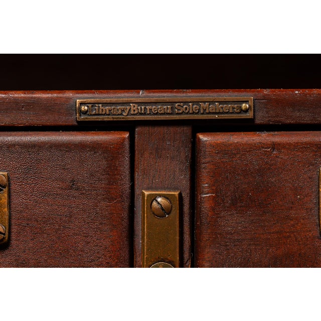 Wood Vintage Six-Drawer Card Catalog on Hairpin Legs by Library Bureau For Sale - Image 7 of 7