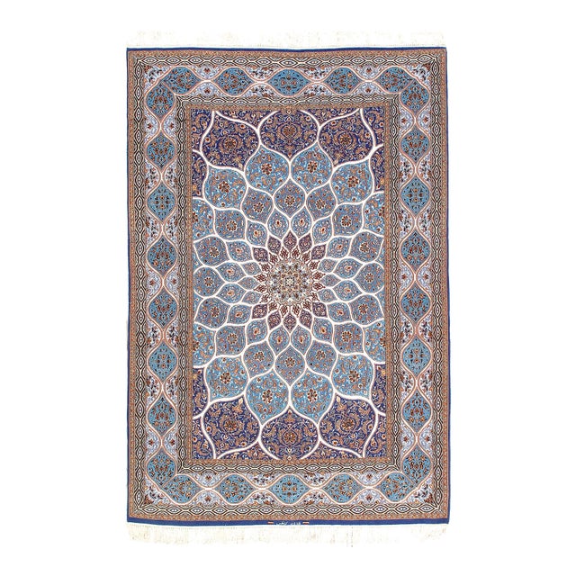 Pasargad DC Fine Hand Knotted Silk & Wool Isfahan Rug For Sale