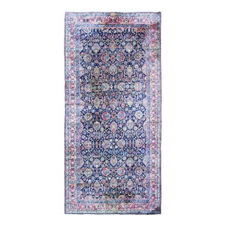 Antique Persian Laver Kerman Carpet, 9'8" × 20'6" For Sale