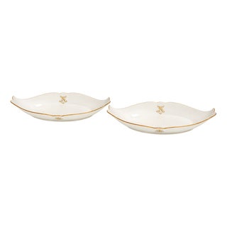 Monogrammed N Serving Dishes from Sevres Porcelain, Set of 2 For Sale