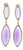 Italian 14k Gold Sugarloaf Amethyst & Diamond Drop Earrings, Pair For Sale