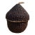 Mid 20th Century Woven Acorn Basket – Rare Decorative Storage Basket | Dark Brown Two-Piece Acorn Design | 11” Tall For Sale
