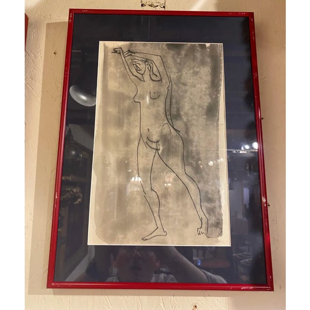 Mid 20th Century Mid 20th Century Set of 4 Nude Drawings For Sale - Image 5 of 5