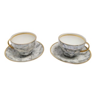 Art Deco Coffee Cups from Ćmielów, Poland, 1960s, Set of 2 For Sale