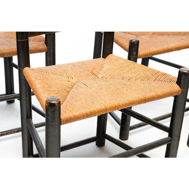 Folk Art Set of Four Mid 19th Century Decorated Ladder Back Chairs For Sale - Image 3 of 4