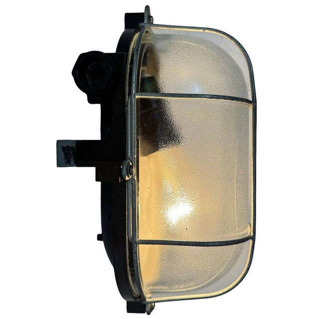 Industrial Brown Bakelite Wall Light with Frosted Glass, 1960s For Sale - Image 16 of 17