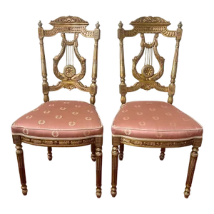 2000s Reupholstered Theodore Alexander Althorp Boudoir Chairs- Set of 2