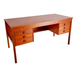 Mid Century Modern Danish Teak Desk by Domino Mobler For Sale