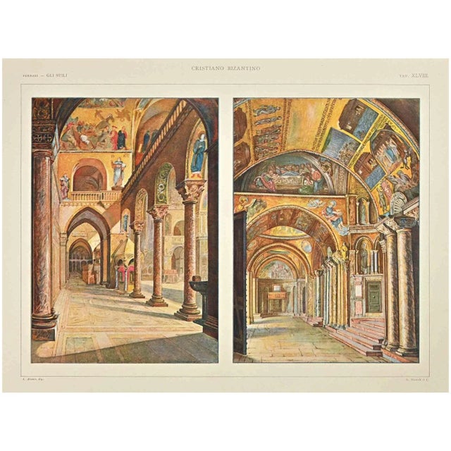 Christian Byzantine Decorative Style is a print on ivory-colored paper realized by Andrea Alessio in the early 20th...