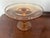 Striking vintage mid-century amber art glass tazza or pedestal compote, attributed to the Italian Empoli glassmaking...