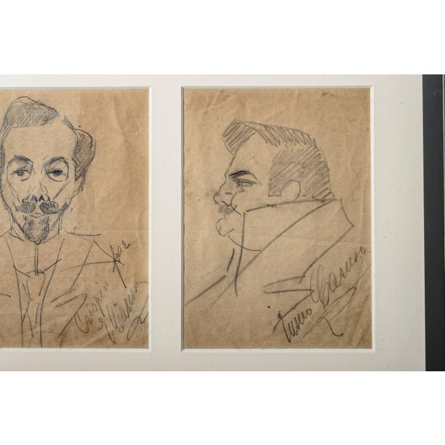 Paper Signed Pencil Sketches by Enrico Caruso For Sale - Image 7 of 10