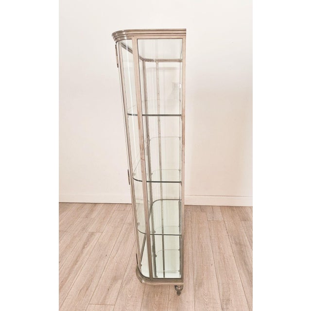 French Brushed Steel Mirrored French Display Case / Vitrine, Circa 1920 For Sale - Image 3 of 7
