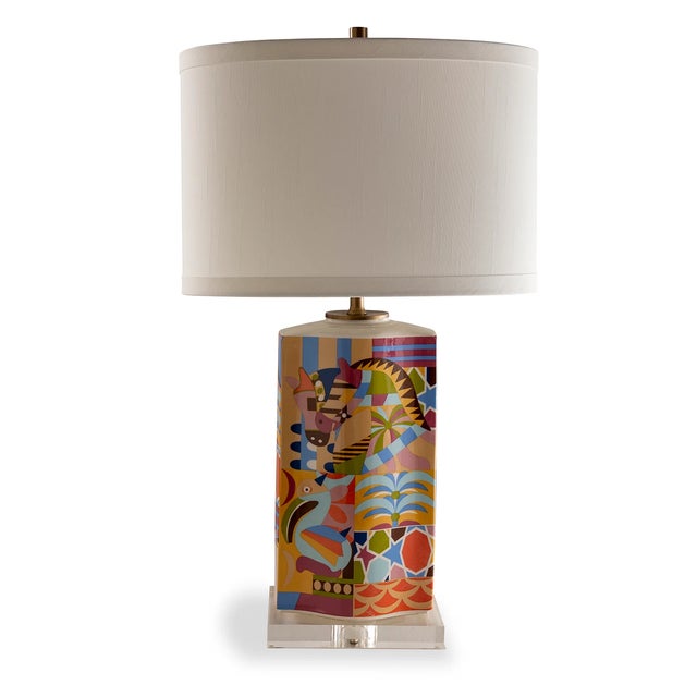 Mid-Century Modern Madagascar Lamp For Sale - Image 3 of 6