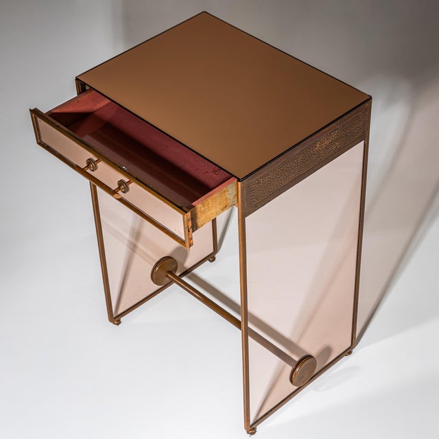 Small Desk with Glass Sides, Italy, Mid-20th Century For Sale In New York - Image 6 of 9