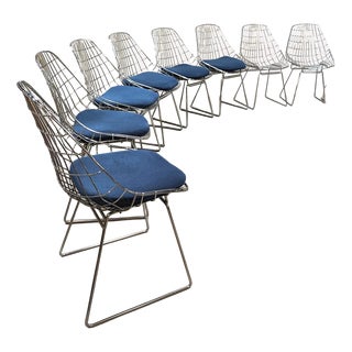Vintage Dutch SM05 Wire Chairs by Cees Braakman for Pastoe, 1950s, Set of 8 For Sale