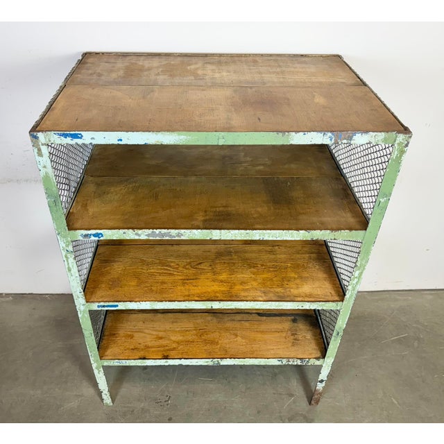 Mid-Century Modern Industrial Green Shelf, 1960s For Sale - Image 3 of 18