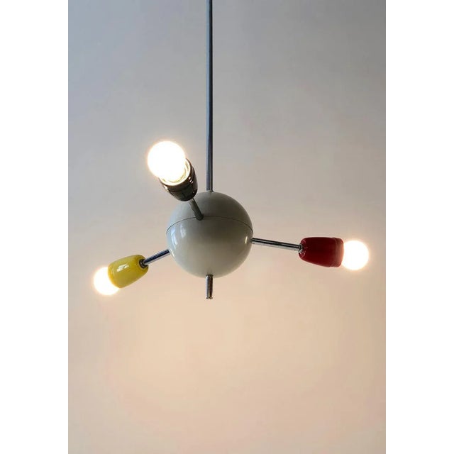 White Czech Republic Sputnik with Colored Sockets, 1960s For Sale - Image 8 of 12