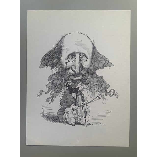1977 Print Portfolio of Caricatures of Writers & Musicians by David Levine - Set of 14 For Sale - Image 16 of 18