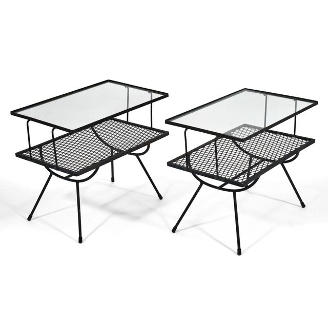 Frank & Son Two-Tiered Iron End Tables by Frank & Son (Pair) For Sale - Image 4 of 7