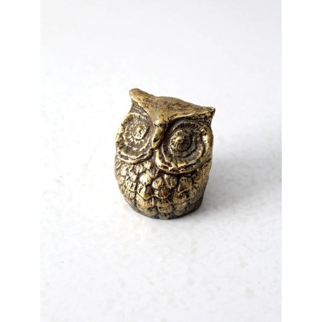 Vintage Brass Owl For Sale - Image 10 of 11