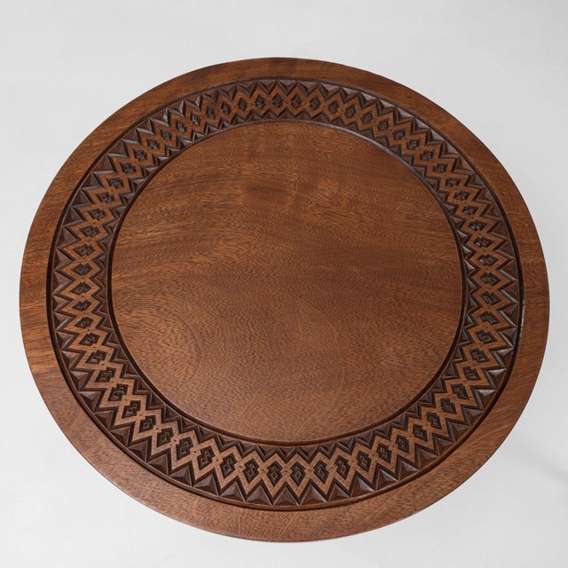 20th Century African Carved Wooden Coffee Table in Original Patina For Sale - Image 13 of 18