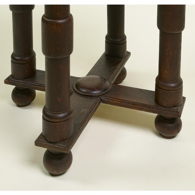 Viennese Secessionist Brass and Ebonized Oak Table For Sale - Image 11 of 11