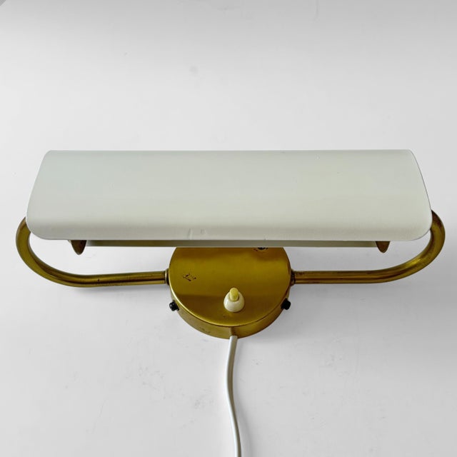Vintage Wall Lamp in Brass and Steel by Bertil Brisborg for Nordiska Kompaniet, Sweden, 1950s For Sale - Image 6 of 12