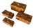 Vintage Bamboo Parquet Boxes With Bamboo Root Pulls, Graduated - Set of 4 For Sale