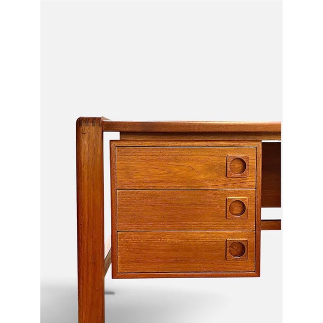 Wood Scandinavian Teak Desk by H.P. Hansen, Denmark, 1960s For Sale - Image 7 of 8
