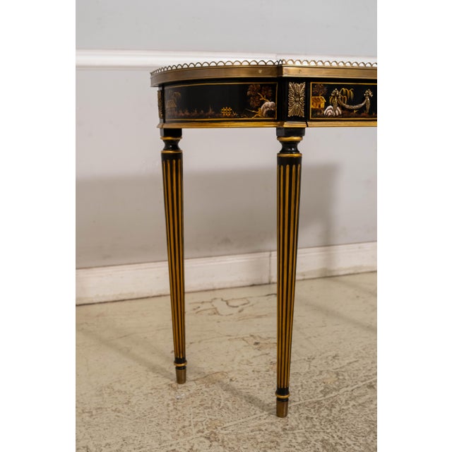 Scarborough House Hand Painted Chinoiserie Ebony & Gilt Gold Console Table For Sale - Image 16 of 18