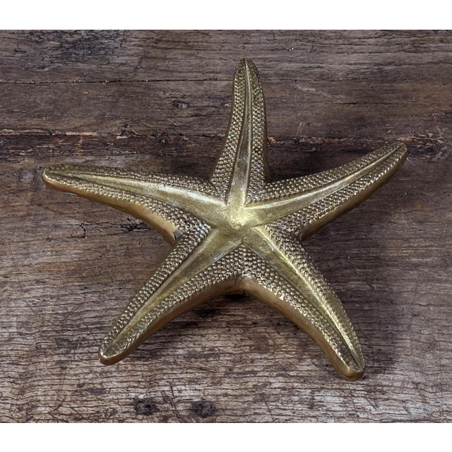 Vintage Brass Starfish Coastal Decorative Desk Object Sculpture / Paperweight For Sale In Providence - Image 6 of 6