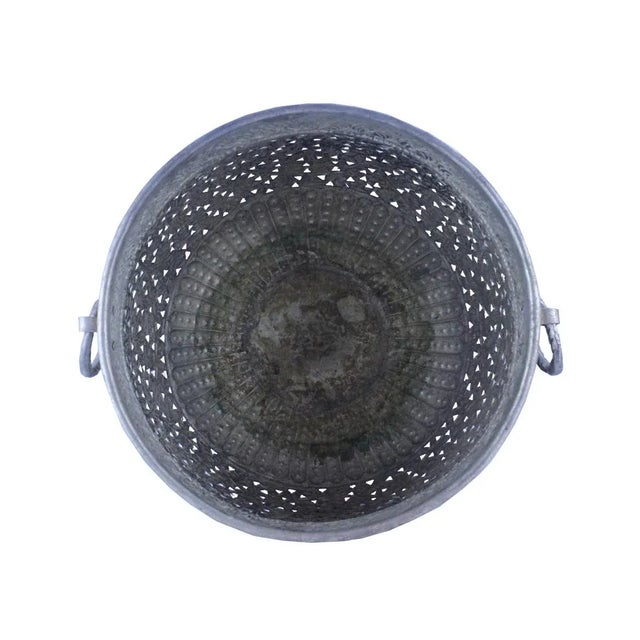 Indian 1970s Handmade Brass Plant Holder For Sale - Image 3 of 5