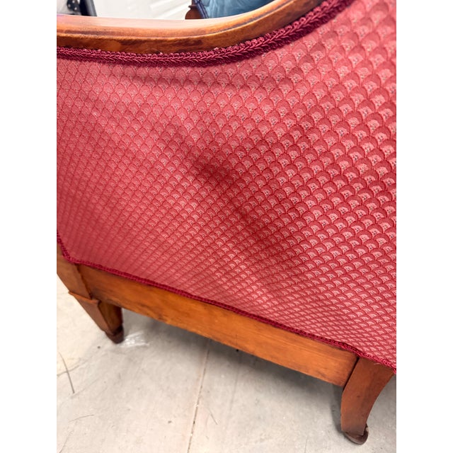 Pair of Vintage Biedermeier Style Upholstered Club Chairs With Pink Diamond Upholstery For Sale - Image 12 of 12