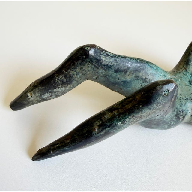 Late 20th Century Bronze Reclining Figure in the Style of Henry Moore, Late 20th Century For Sale - Image 5 of 10