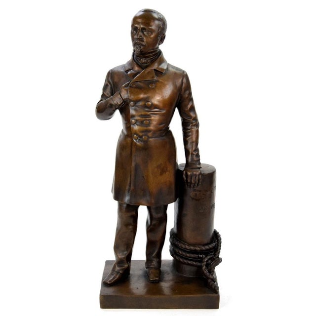 Bronze statue of a French politician, made in the late 19th century. This bronze statue was created after 1889, a time...