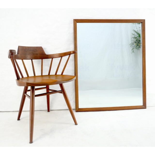 American Walnut 40x52" Rectangle Wall Mirror Mitn For Sale - Image 6 of 12