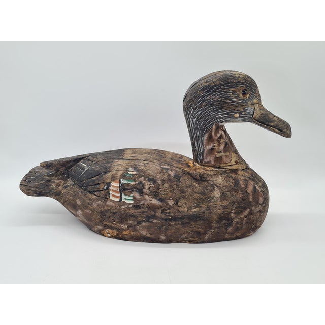 Wood 20th Century Wooden Duck Hunting Decoy, 1890s For Sale - Image 7 of 10