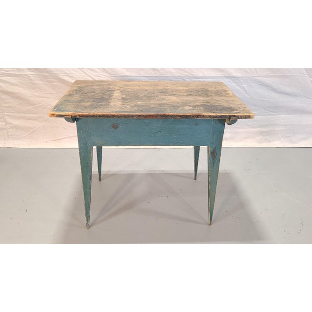 Swedish Blue Antique Side Table For Sale - Image 9 of 9